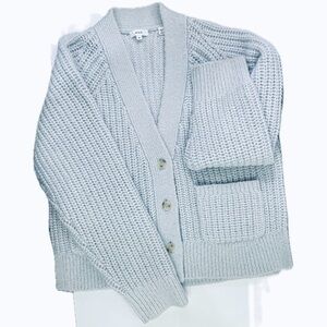 A.L.C. Women's Pale Blue Gray Cardigan Sweater